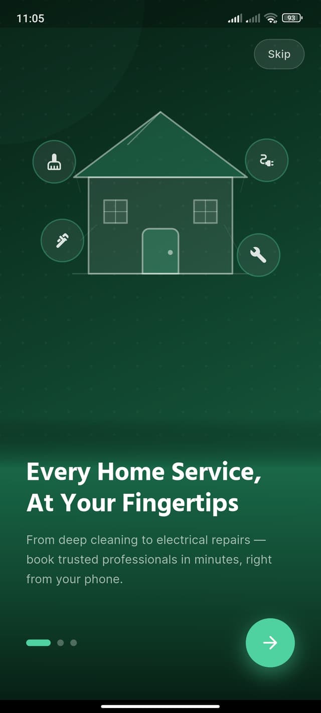 Screenshot of app: Introduction Page 1